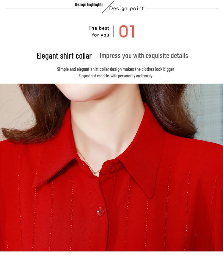 Dámská černá šifonová košile s dlouhým rukávem - Elegantní styl pro rané jaro, podzim a zimu 2023.