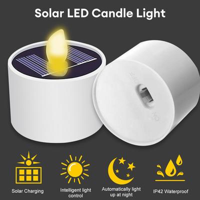 Güneş Enerjili LED Işık Mum Led Mumlar Alevsiz Açık Hava Su Geçirmez Güneş Enerjili Çay Işıkları Şarj Edilebilir Mumlar Parti Bahçe Ev