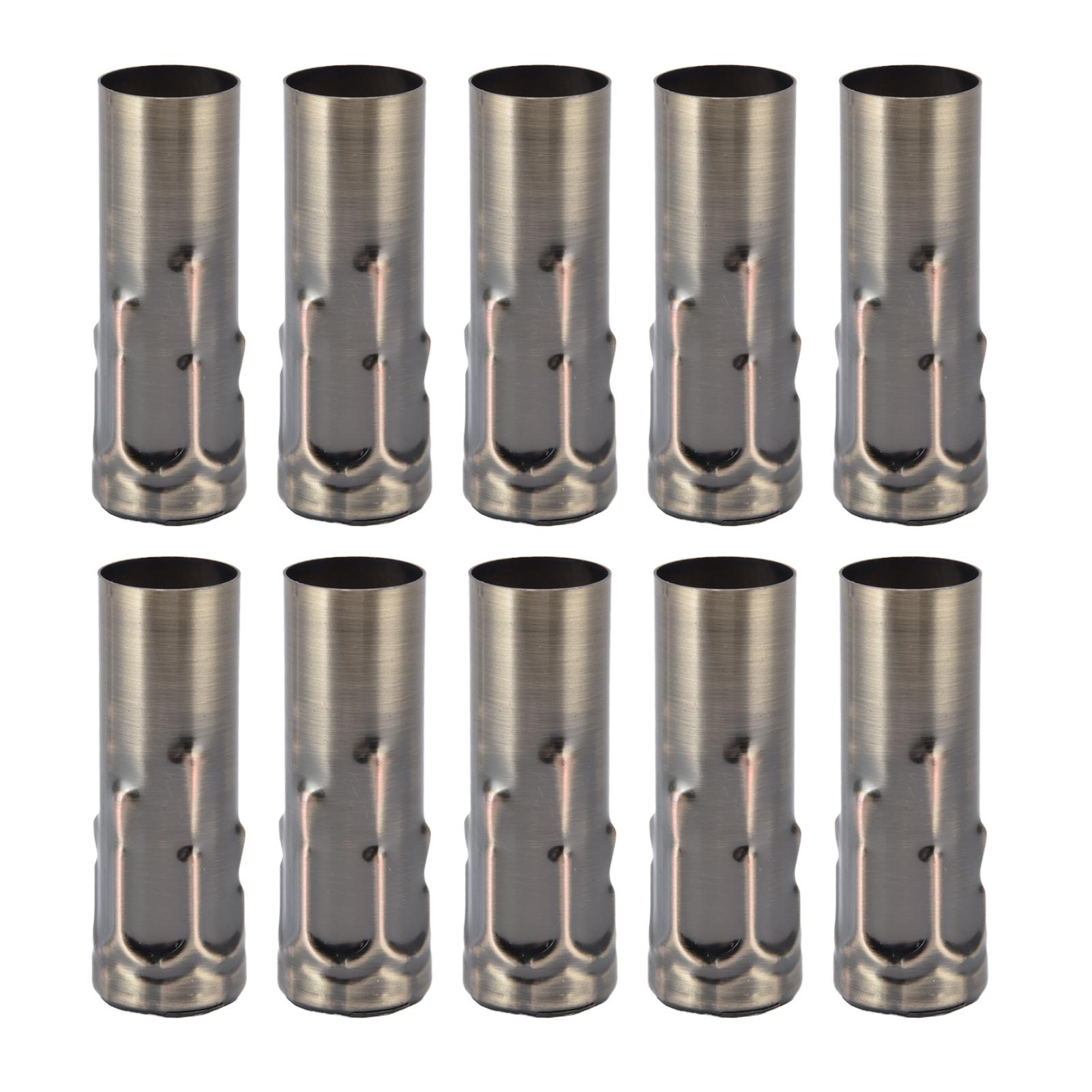 

10Pcs E14 Metal Tube For Candle Lamp Holder Lamp Base Lighting Accessories 25x80mm Bronze 5 чорний