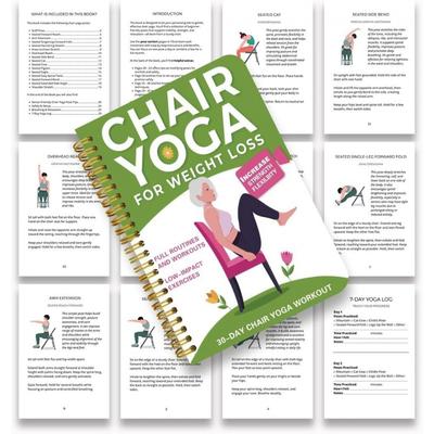 Geïllustreerd Stoelyoga Oefeningen Boek Voor Senioren Valpreventie & Flexibiliteit 30-Dagen Uitdaging Perfect Cadeau Voor Ouderen