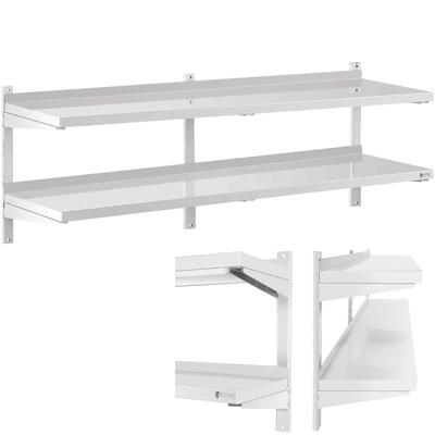 Doppelt verstellbares wandhängendes Catering-Regal STAHL 180 x 40 cm