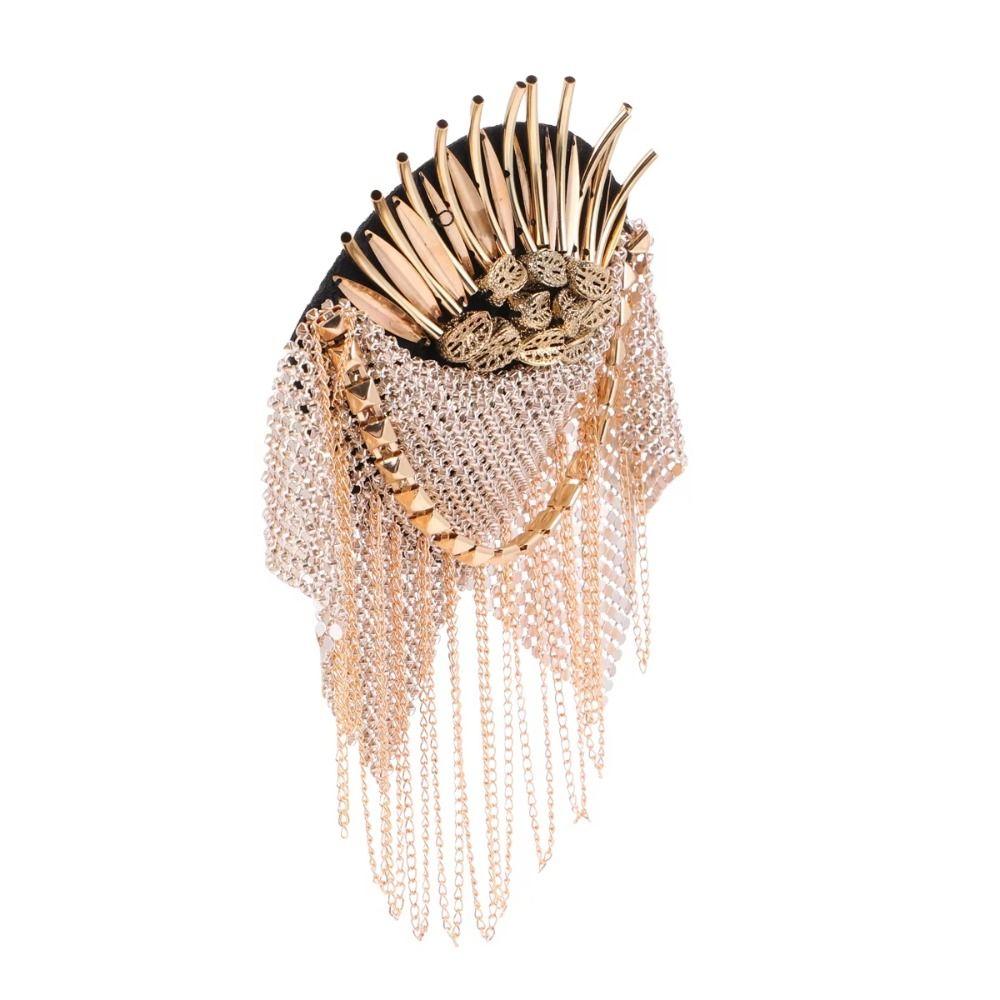 Breastpin Brooch Shoulder Board Cool Jacket Vintage Brooch Tassel Chain Epaulette  Knight's uniform