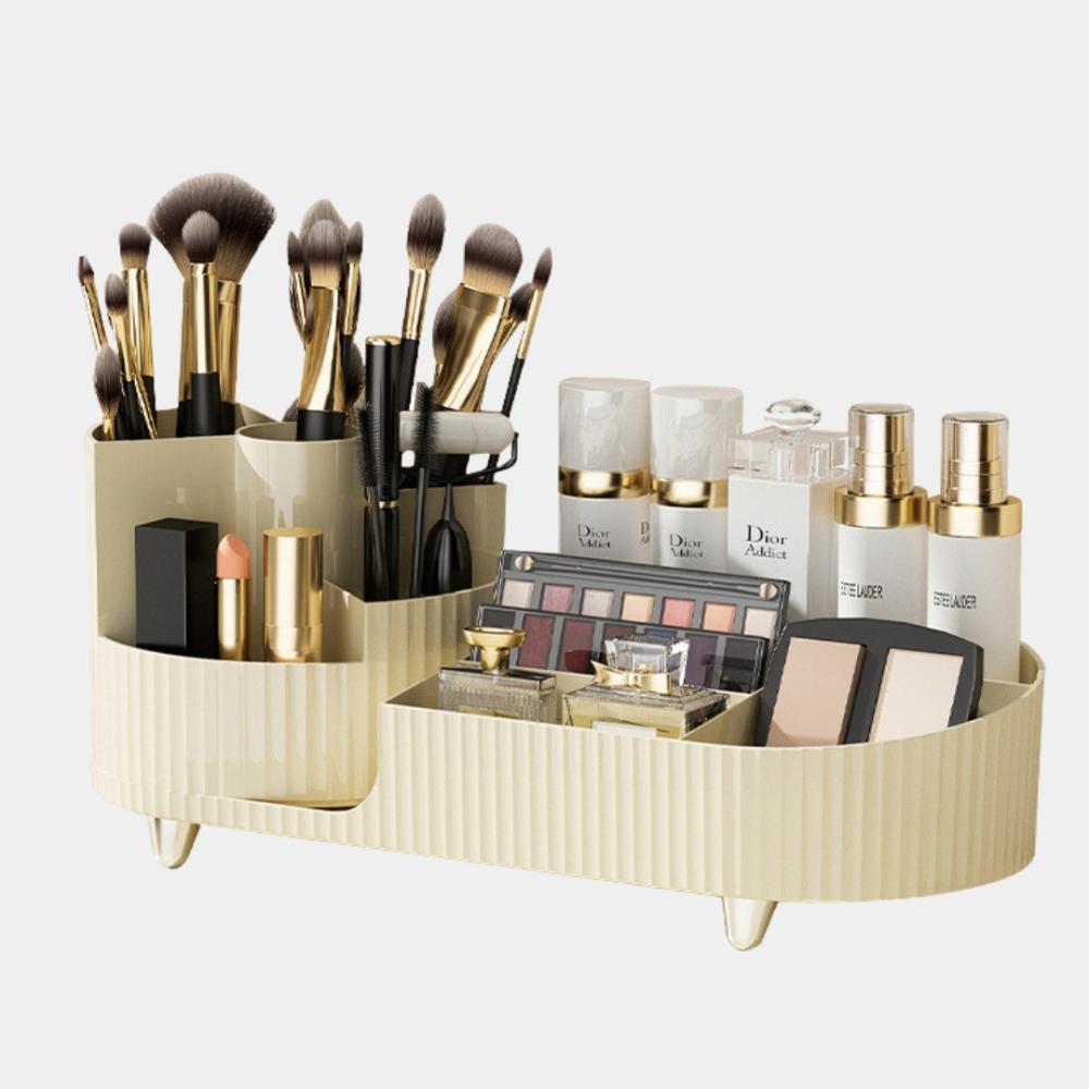 Organizer container rotating box for brushes cosmetics office elegant