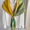 New Women's Silk Scarf – Thousand Miles of Rivers and Mountains Painting, Chinese Style Shawl, Perfect Gift for Mother's Day.