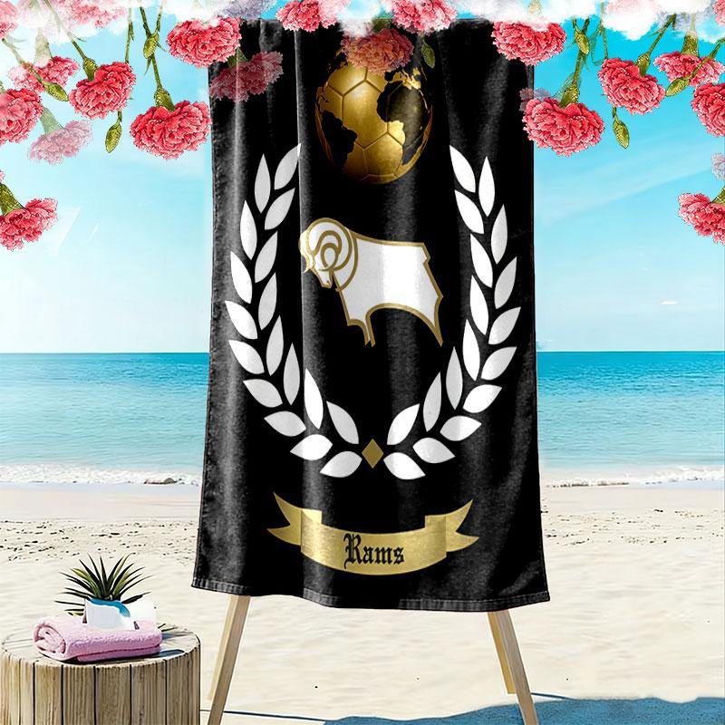 Derby County Beach Towel, Large Soft Quick Dry Towel for Beach Camping Swimming