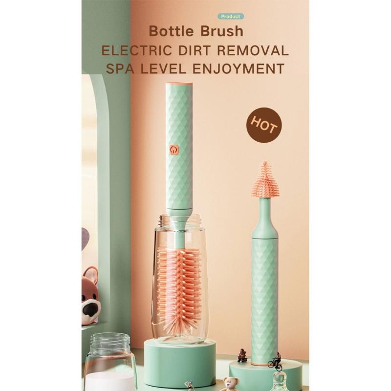 Rooeling Automatic Bottle Cleaner for Baby Bottles Electric Bottle Brush Set Versatile Electric Baby Bottle Brushes