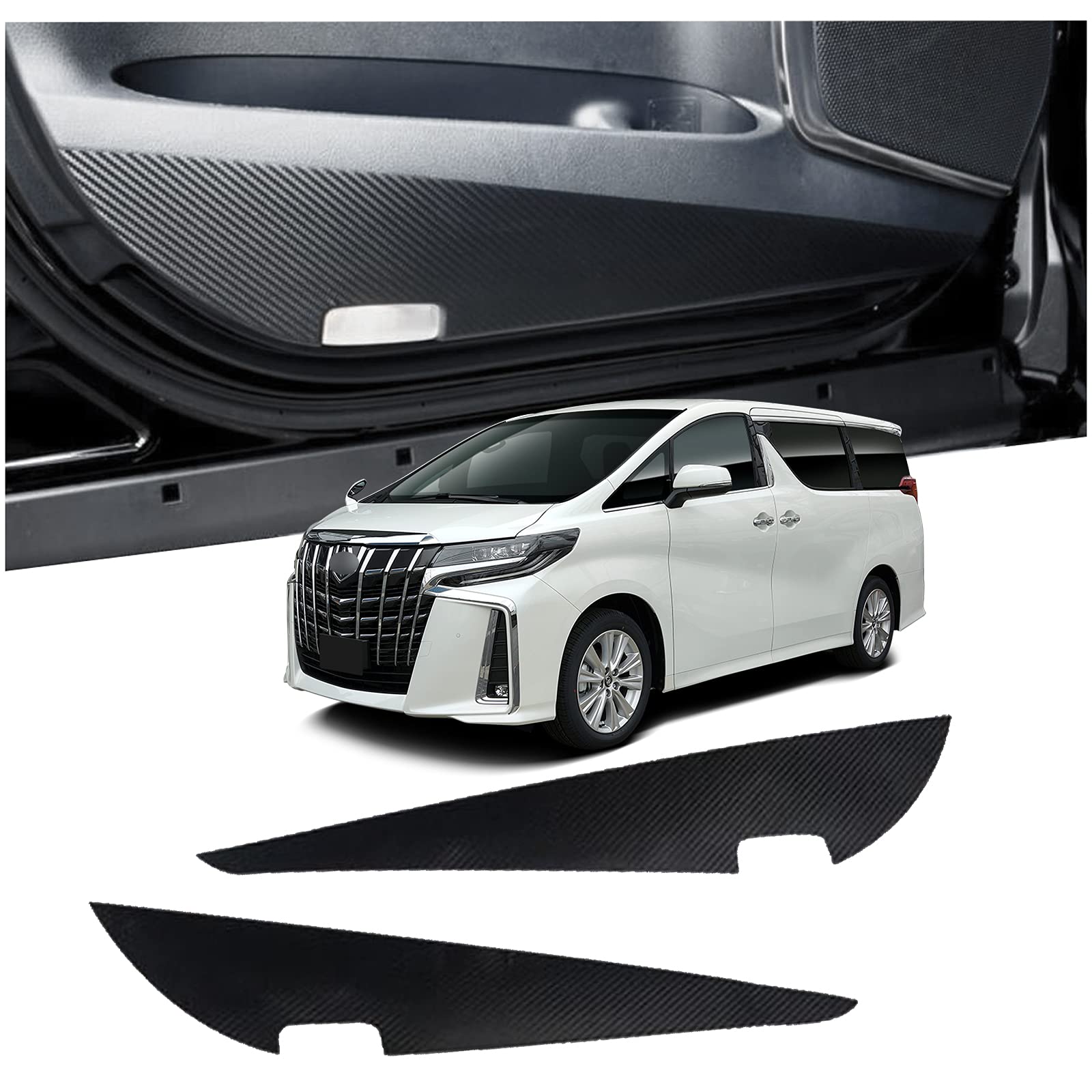 KPETYUFF Door Kick Protectors for Toyota Vellfire 30 Series and Toyota Alphard 30 Series Door Guards Door Trim Protectors Scratch and Dirt Prevention