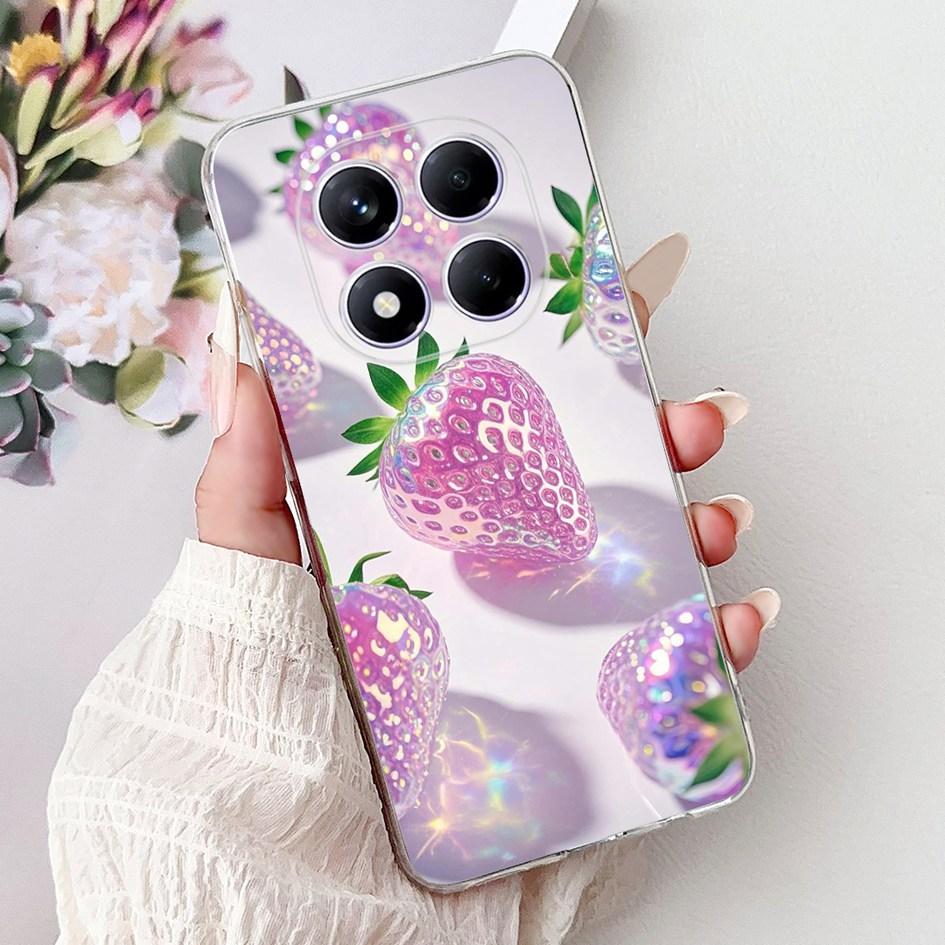 For Xiaomi Redmi Note 14 Pro Plus Case Cute Strawberry Love Heart Soft Silicone Clear Cover For Redmi Note 14 Pro 5G Global Etui