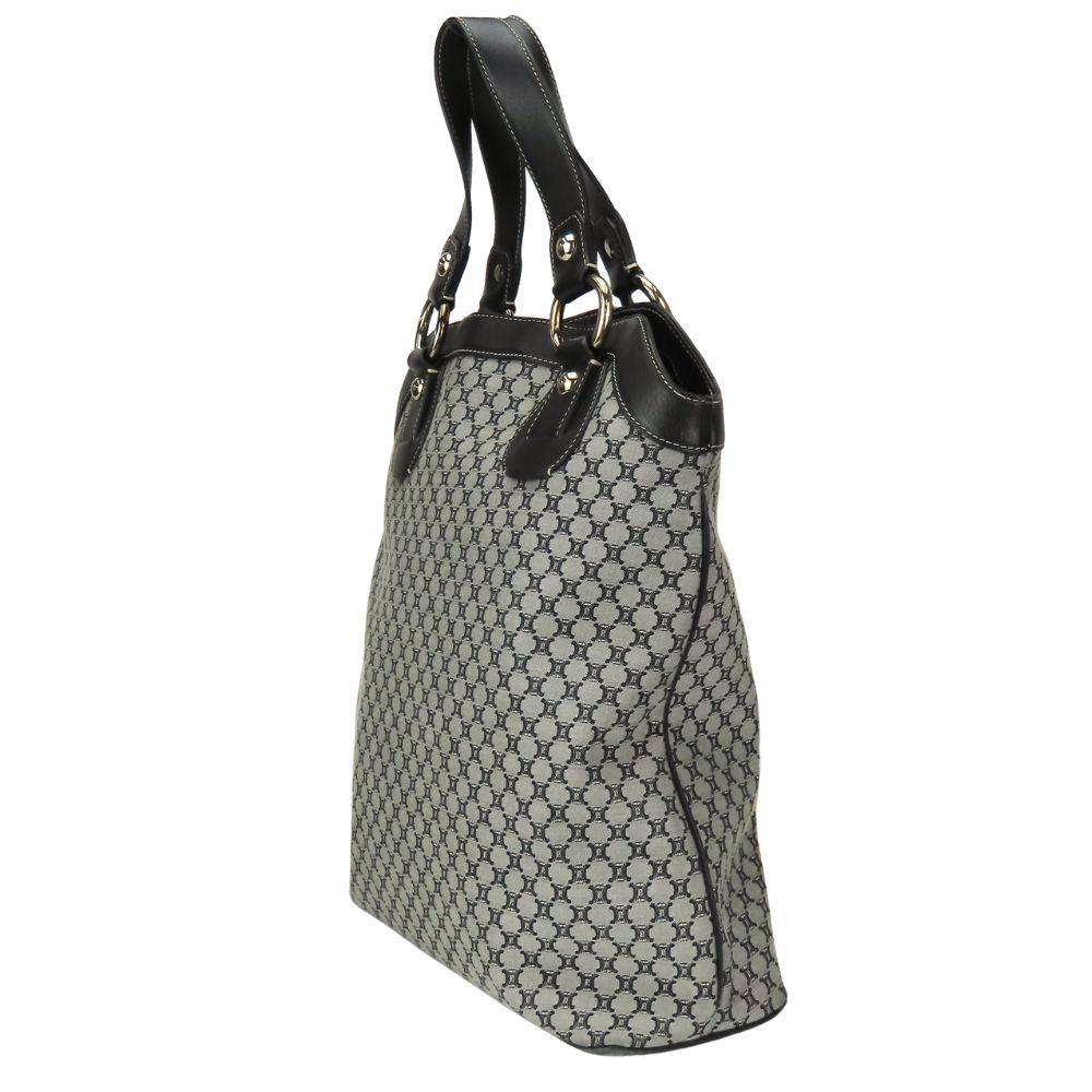 Used CELINE Tote Bag Macadam canvas/leather gray black casual