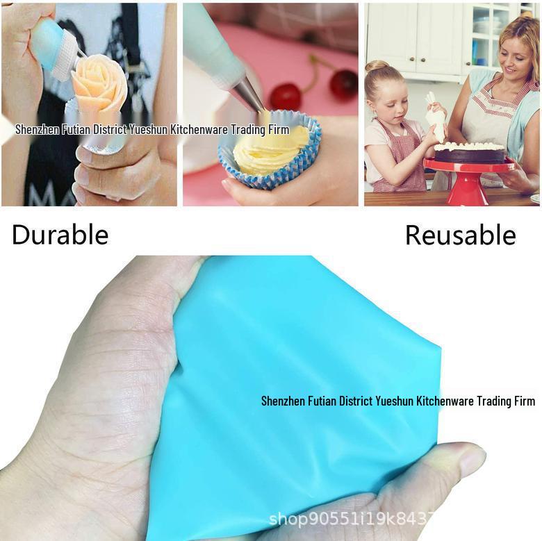 21-teiliges Edelstahl-Spritzbeutel-Set mit Tüllen, EVA-Spritzbeuteln und Kuchenschaber