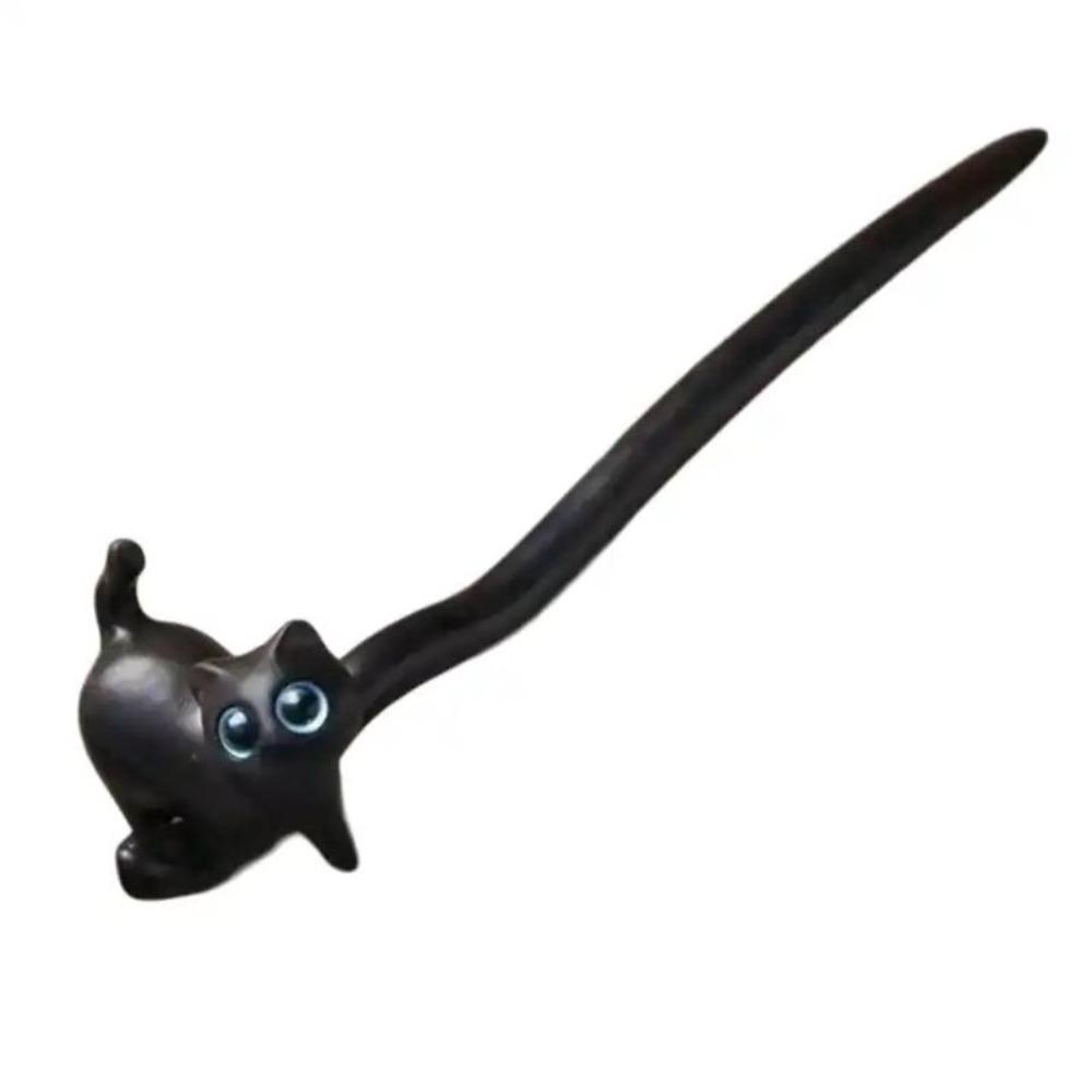 Headpiece Sandalwood Cat Hairpin Vintage Blackwood Kitty Hair Stick Unique   Hanfu Accessory