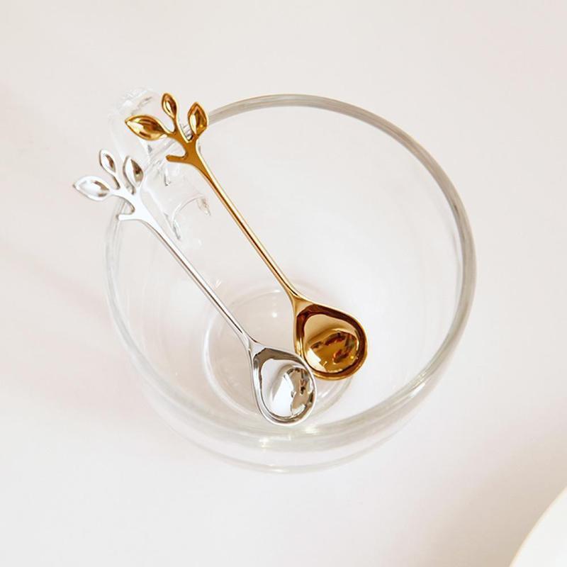 And  Leaf Stalk Tableware Fruit Fork   Coffee Spoon Dessert Spoon Kitchen Supplies