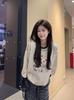 Women's 2025 Korean Style Cartoon Print Round Neck Sweatshirt - Autumn/Winter Velvet Loose Fit