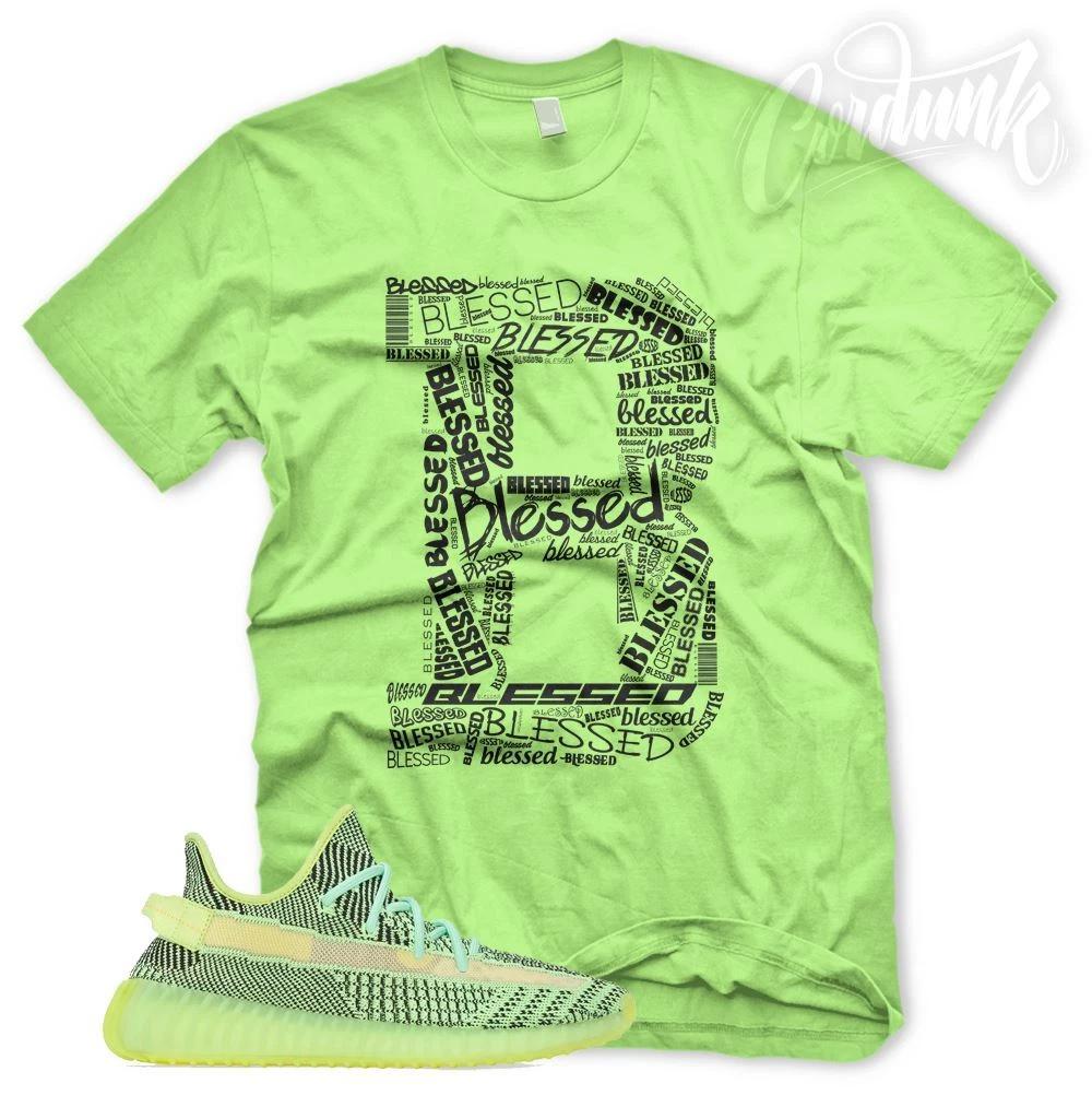 New B BLESSED T Shirt for Adidas YZ Boost 350 YeezReel Non Reflective Glow S