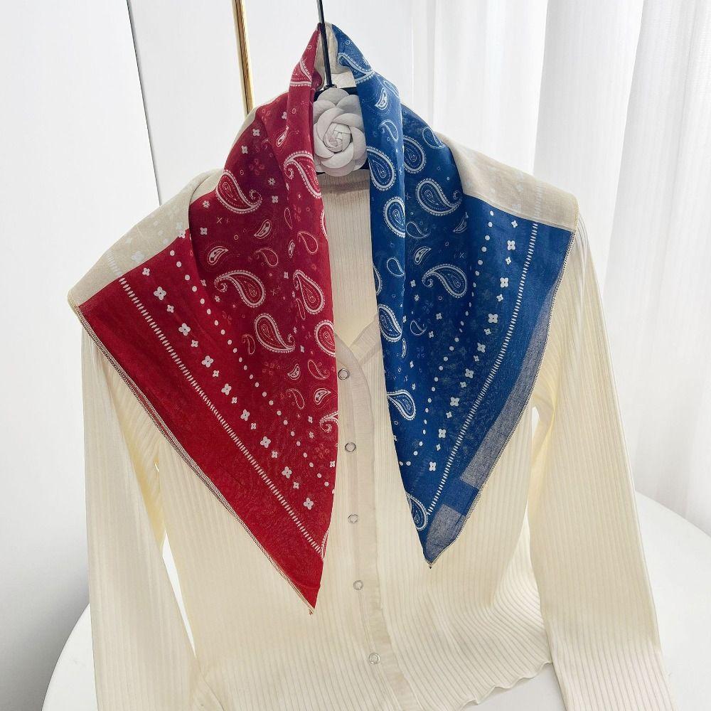 Breathable Cotton Square Scarf Korean Small Scarves All-match Square Handkerchief  Vacation