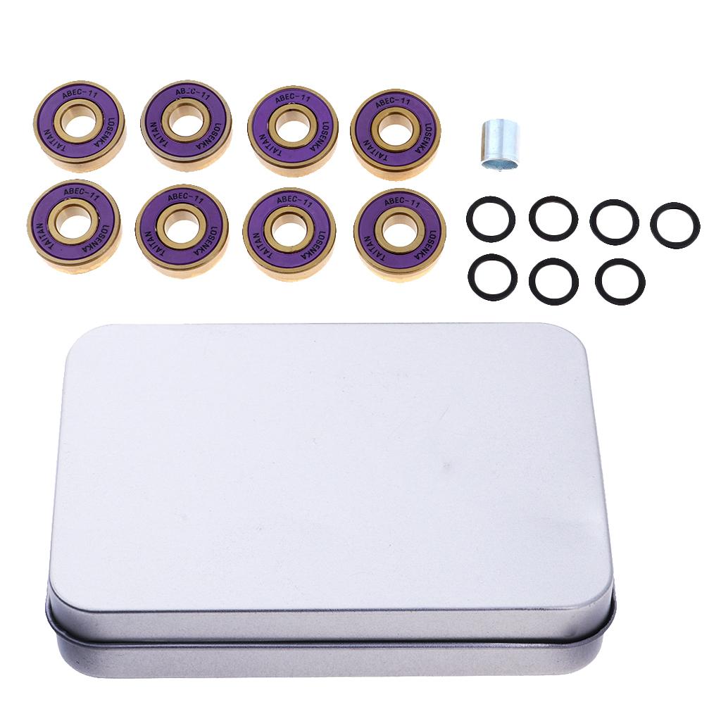 Titanium Alloy Pro Skateboard Bearings High Performance Low Friction Inline Skates Compatible for Roller and Cruiser Boards