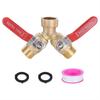 Garden Hose Splitter Full Flow,Brass 2 Way Heavy Duty,Garden Y Valve 3/4in GHT Threads
