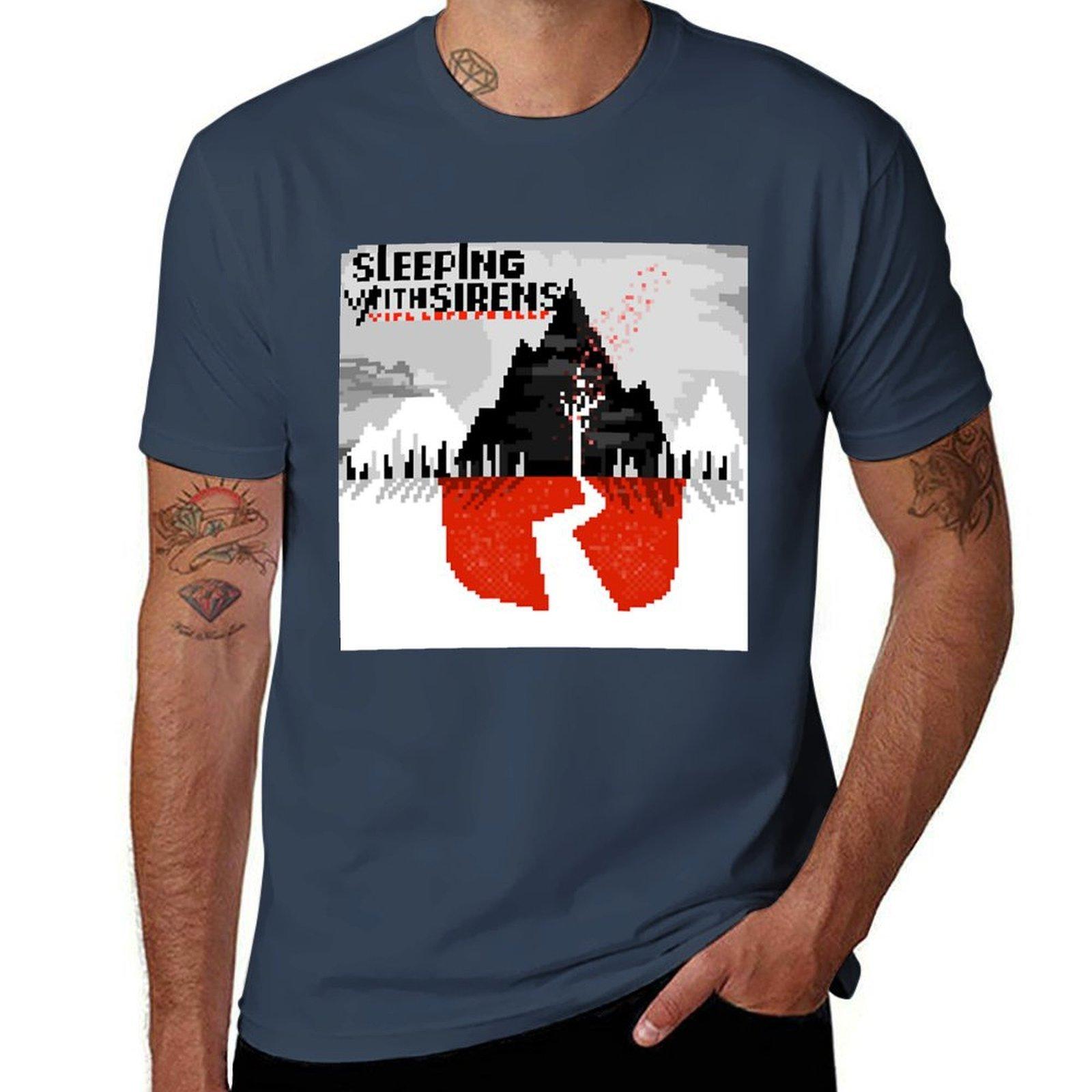 Day Gift Sleeping With Sirens Christmas Holiday TShirt Art Pattern Printed Casual Top S