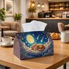 1pc Dreamy Celestial Night Tissue Box - Sleeping Cat Cloud Star Napkin Storage Box, Suitable for Rolls/Facial Tissues/Single Sheets, Multi-Functional