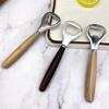 Beer Bottle Opener, Stainless Steel Cap Remover with Beech Wood Handle, Heavy Duty Opener for Kitchen Bar Camping Outdoor Travel