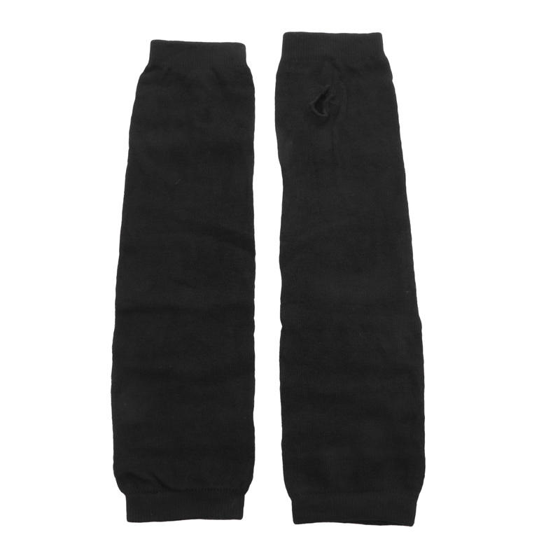 Dámské pruhované punkové gotické dlouhé návleky na ruce Zimní strečové rukavice bez prstů s otvorem na palec Pro chladné počasí