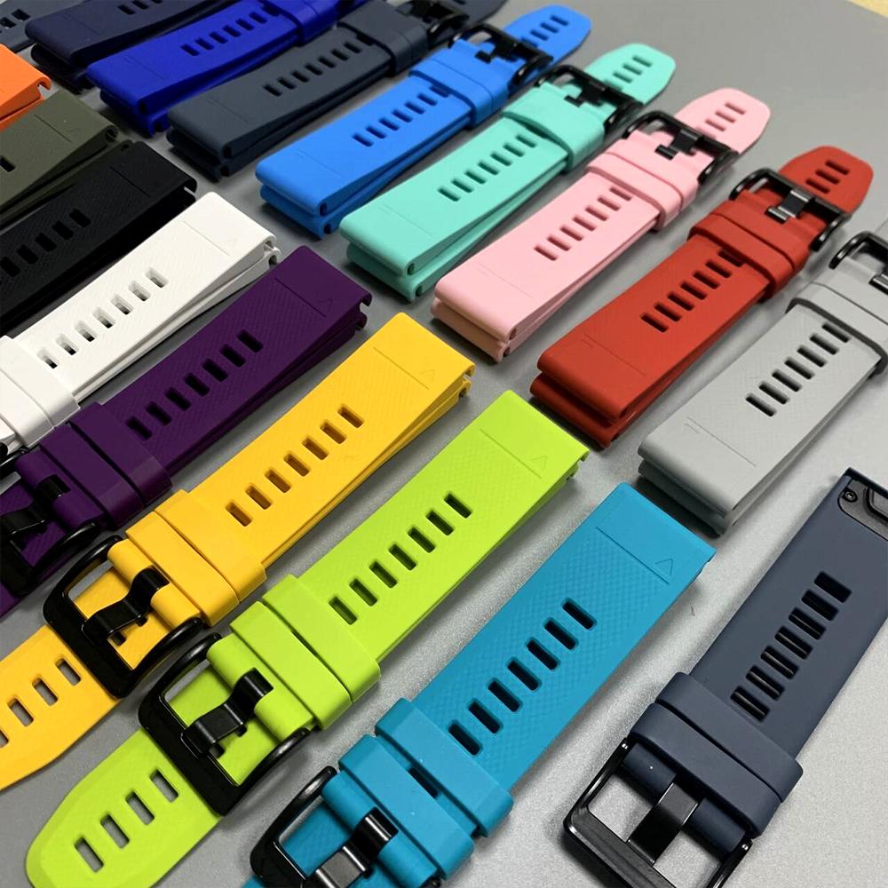 22 26mm Silicone Strap For Garmin Fenix 5 5X Plus Sport Official Band For Garmin Epix Enduro/Fenix 8 Pro 7X 6X 7 6 QuickFit Band