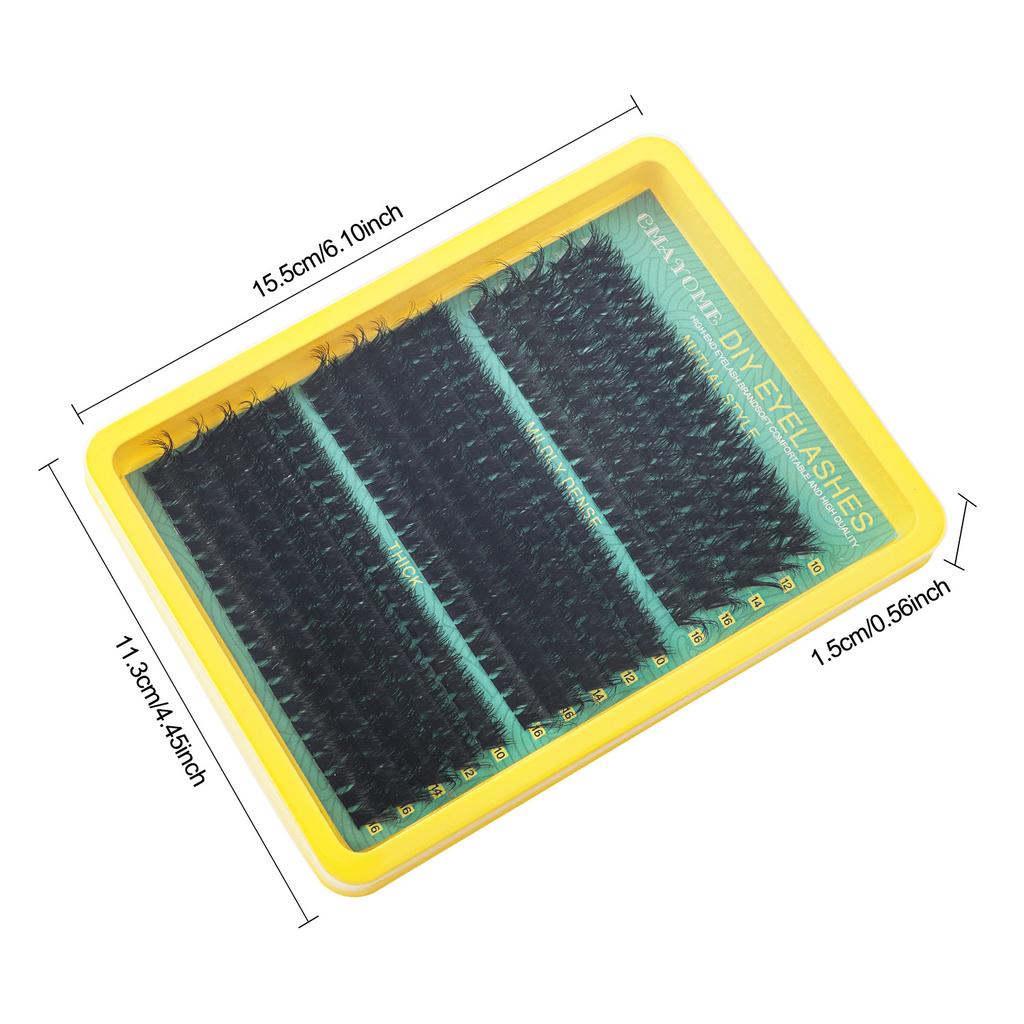 Dense Dd Curled Mixed False Eyelash Set 10-16M Curled Diy Segmented Eyelashes