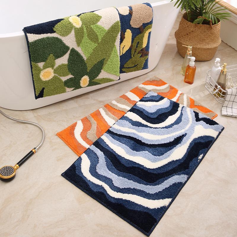 Dopaminessen Moss Flocking Bathroom Non-slip Mat Absorbent Floor Mat Door Mat Non-slip Floor Mat Bedroom Rug