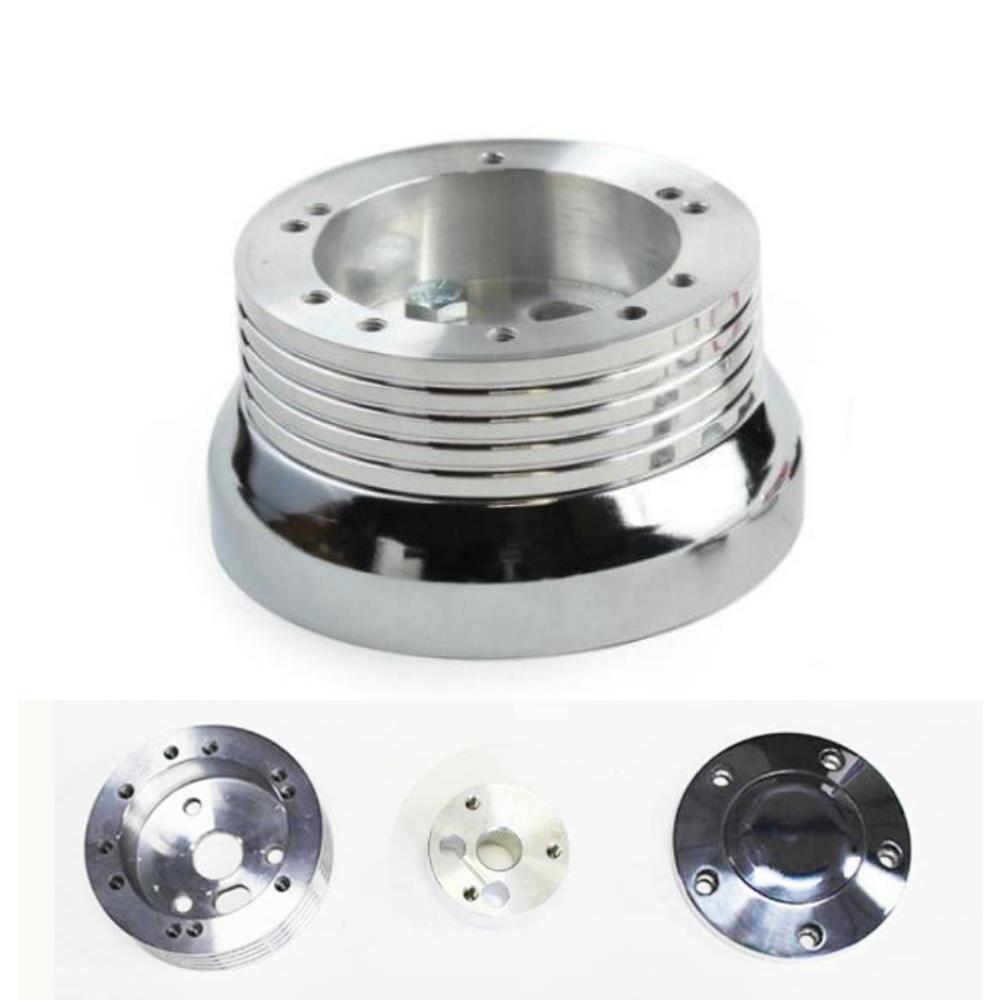 1pc Universal Automobile Steering Wheel Hub Adapter 5 & 6 Hole Car Polished Short Hub Connector Car