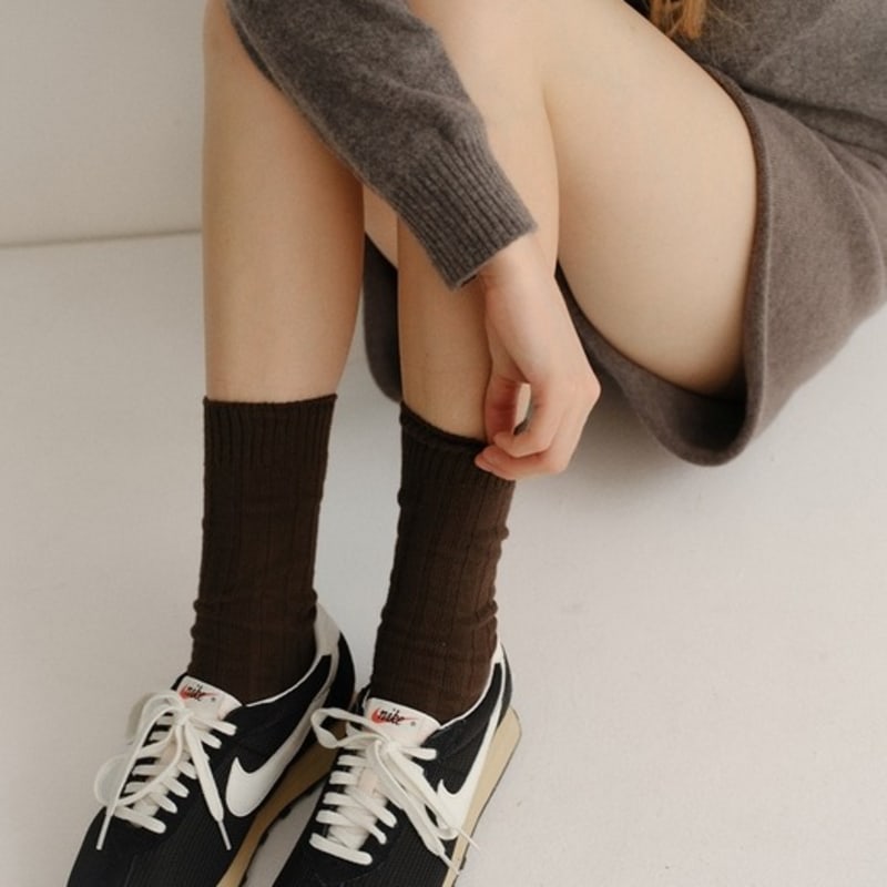 blank03 essential cotton rib socks (4colors)