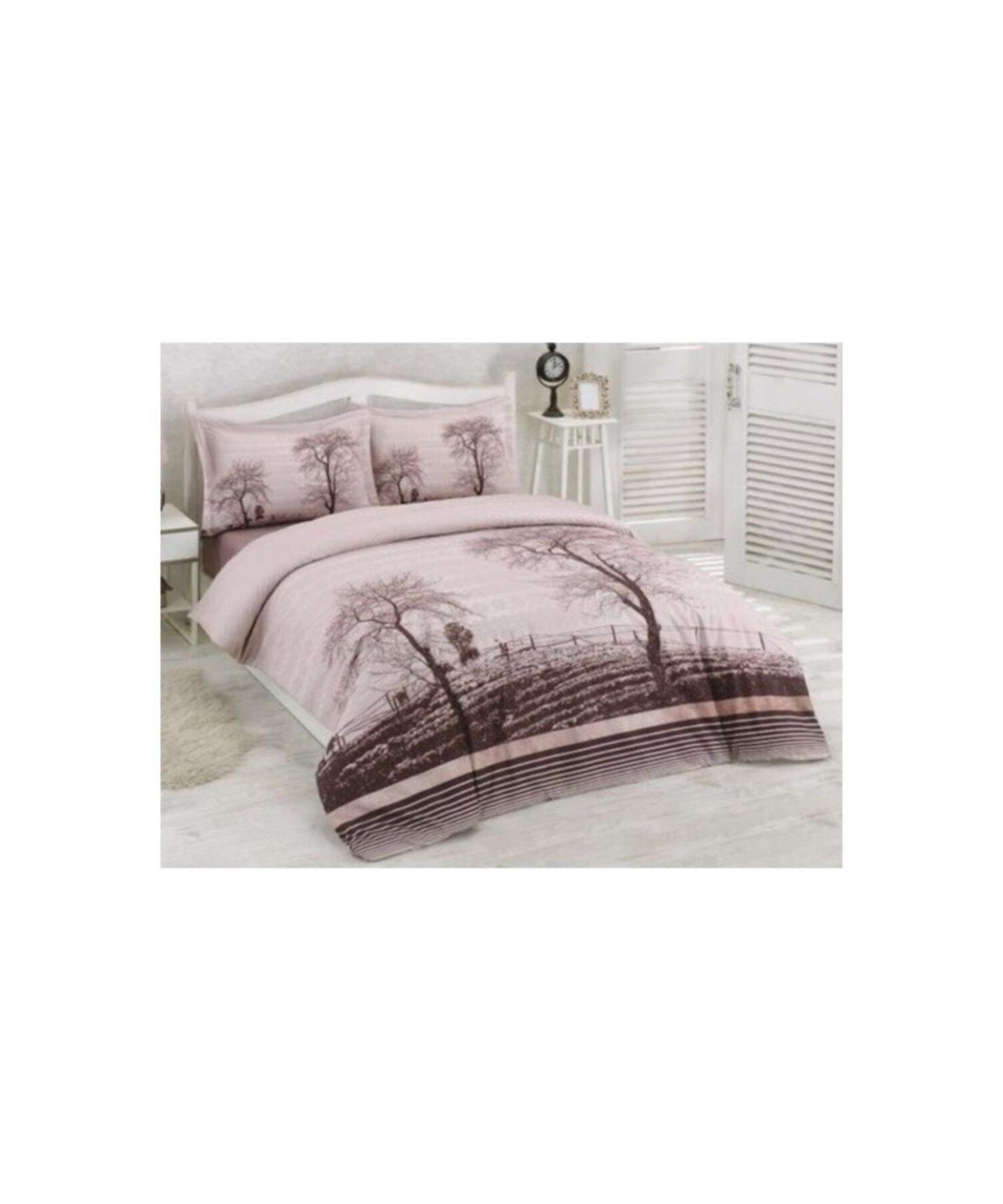 

Розовый комплект двойных пододеяльников из дерева Ранфорс