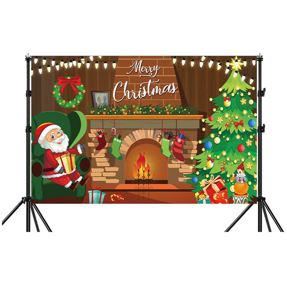 Christmas Background Banner Polyester Festival Party Decor For Holiday Event