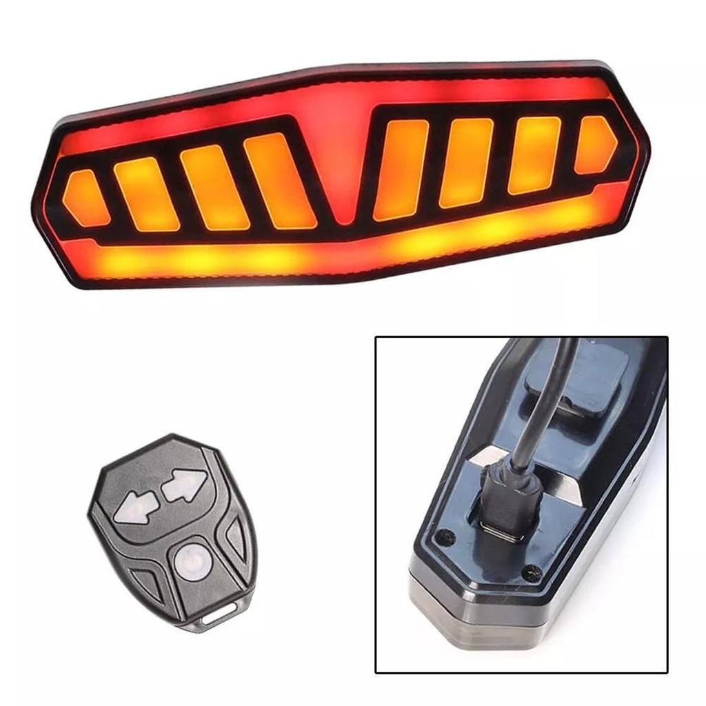   Turn Signals High Brightness Bike Tail Light Remote Control Rechargeable Rear Bike Light Cycling   Taillight