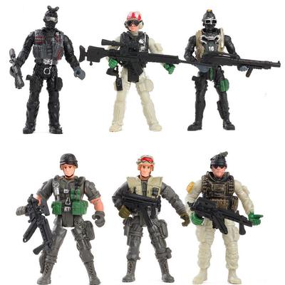 Movable American Soldier Toy Set: 6 Jointed Military Figures with Weapons for CS/Counter-Strike CF Fans