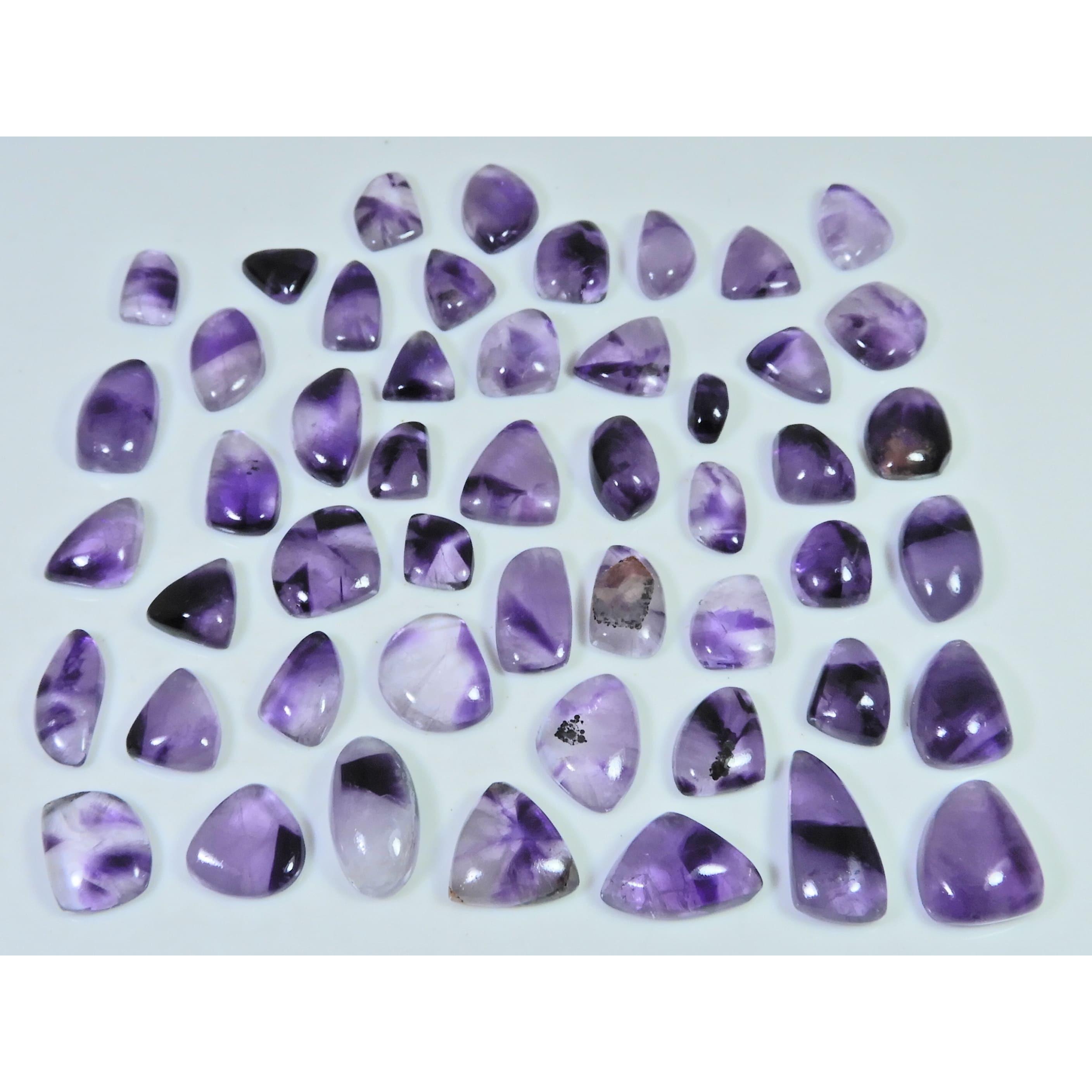 245Cts. Natural Amethyst Lace Agate Fancy Cabochon Loose Gemstone 50 Pcs Lot C-2859
