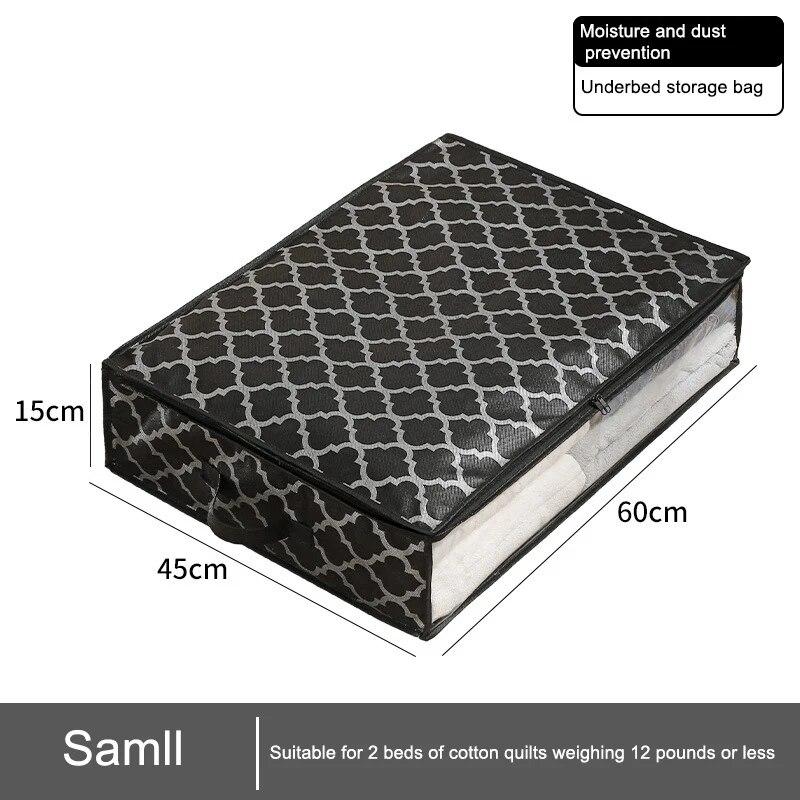 

1pc Houndstooth Quilt Clothes Storage Bag Big Capacity Foldable Dustproof Toys Bags Moisture Dust Proof Proof Organizer