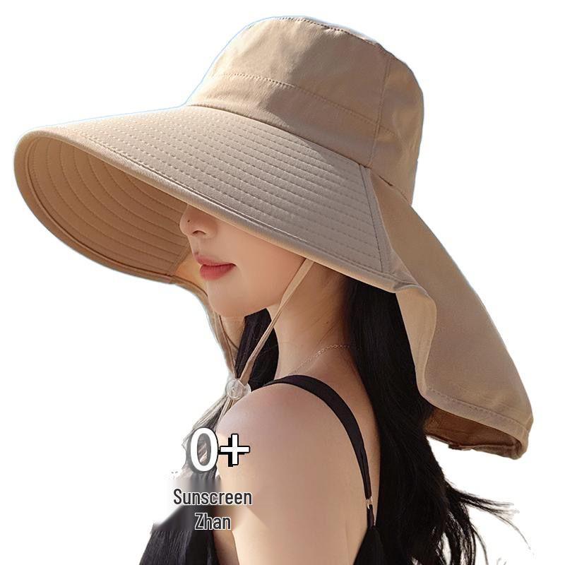 Women's Versatile Sun Hat: UV Protection, Windproof Face Covering, Large Shawl for Cycling and Summer Seaside Activities