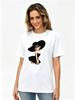 Cotton  Cartoon Elegant Lady With Big Black Hat Print Women T Shirt Fashion Doll Graphic Crew Neck Loose Short Sleeve YK
