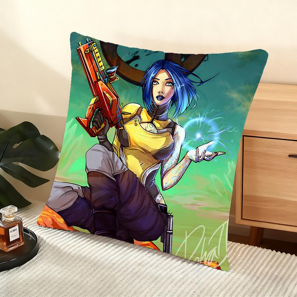 B-Borderlands Game Cushion Cover Soft Short Plush Pillow Cover Smooth Cozy Texture Aesthetic Cushion Case Home Decor