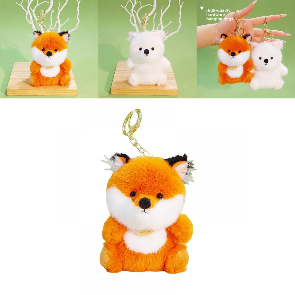 Cute Animal Fox Doll With Polyester Filling For Kids Backpack Accessory