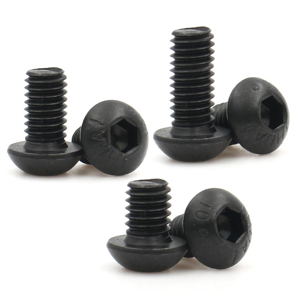 1-20 Stück M2 M2.5 M3 M4 M5 M6 M8 M10 Schwarz Güte 10.9 Kohlenstoffstahl Sechskant Innensechskant Rundkopf Kappe Schraube Bolzen Möbelbefestigung