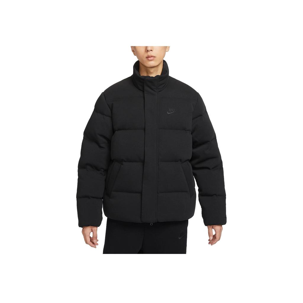 Nike Solid Color Casual Stand Collar Long-Sleeve Jacket Men Jackets Black FB7855-010