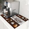 Vintage Espresso-Themed Absorbent Drying Mat - Non-Slip, Easy-Clean Polyester for Coffee Bars & Kitchen Decor, 1pc