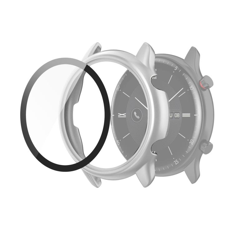 

Для Amazfit GTR 2 eSIM Закаленное стекло + Интегрированный защитный чехол из ПК серебряный