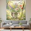 Cute Hedgehog with Colorful Wildflowers Patterned tapestry for bedroom and living room home decor