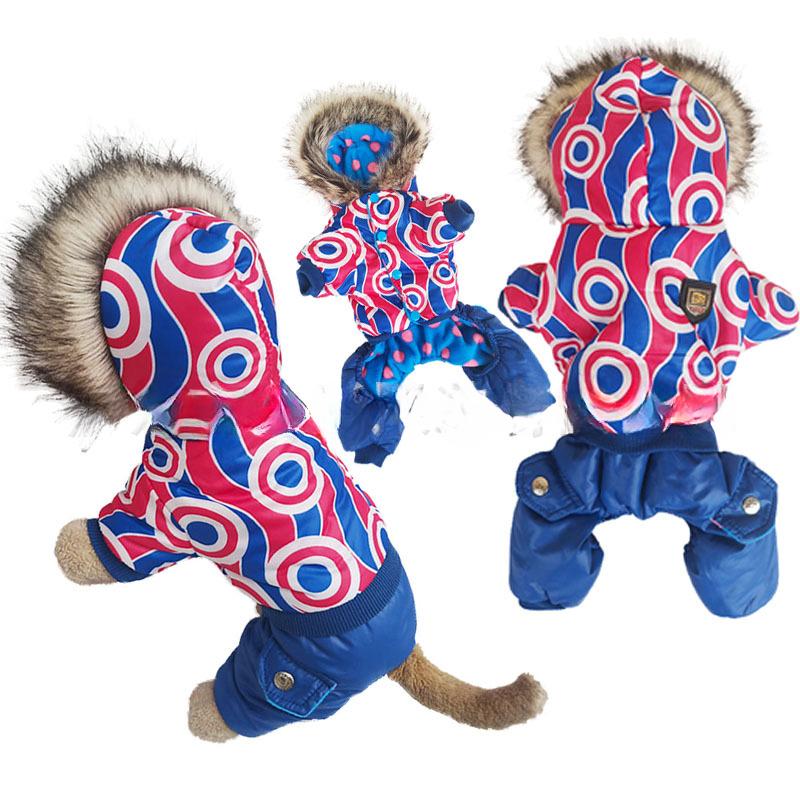 Duntäcke Vinterjacka för Valpar, Fyrbent med Huva Varm och Förtjockad Ny Husdjurskläder