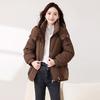 Padded clothes women's short winter hooded padded clothes thickened warm padded jacket