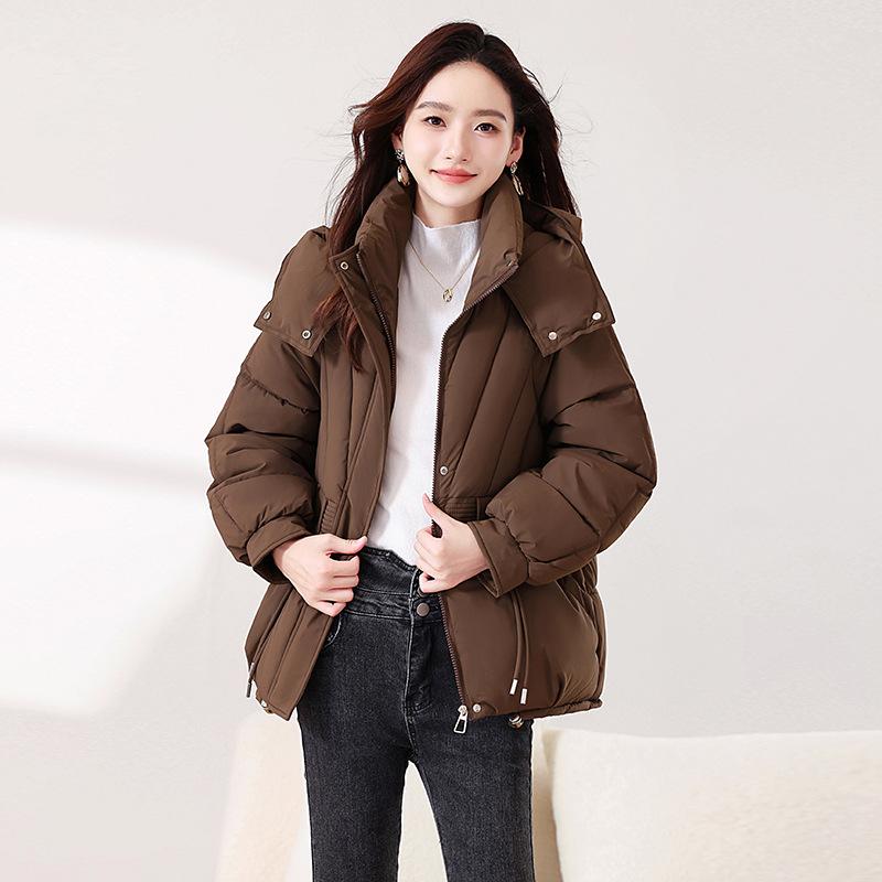 Padded clothes women's short winter hooded padded clothes thickened warm padded jacket