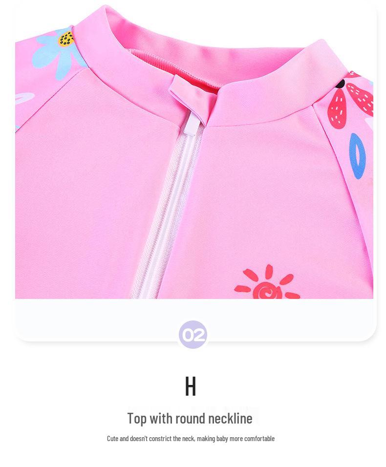 Girls' Floral One-Piece Swimsuit - Cute Polyester Summer Swimwear 2025