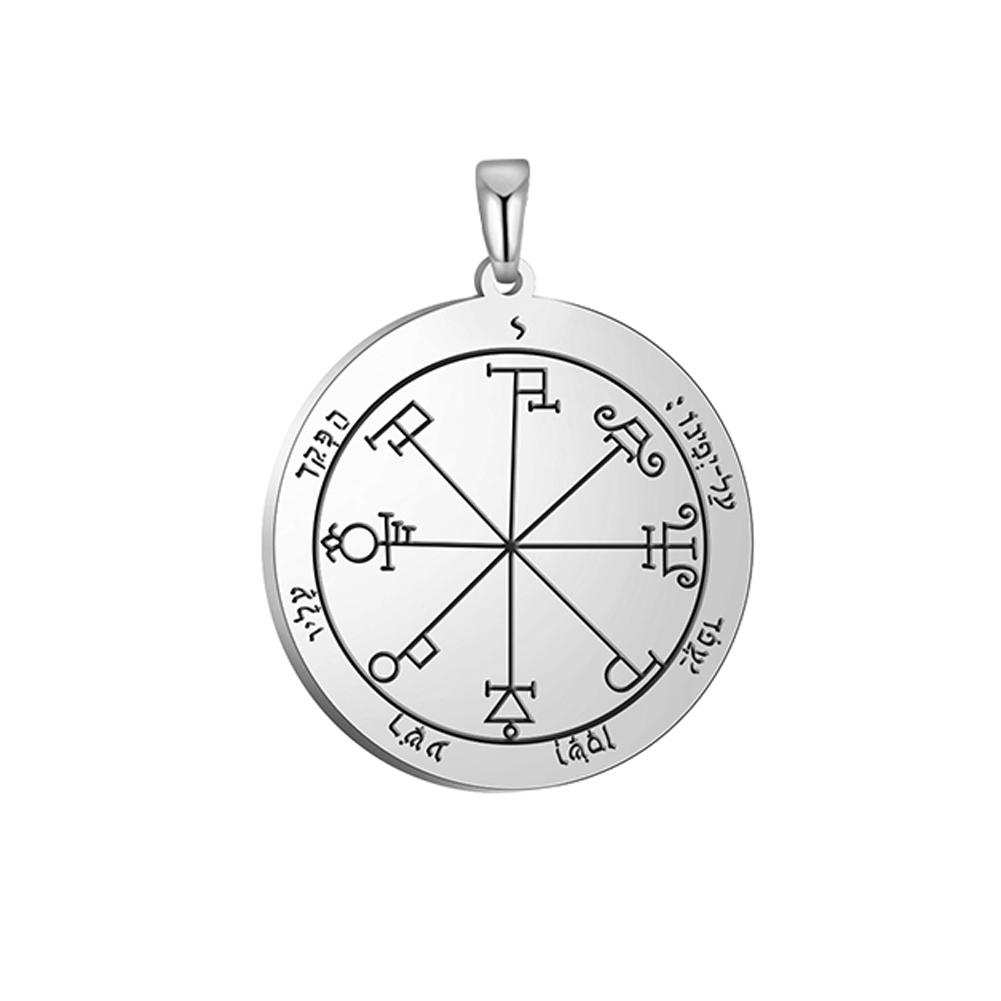 Dawapara Zegel van Salomo Hanger voor Ketting Roestvrij Staal Vintage Amulet Bovennatuurlijke Sieraden